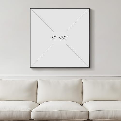 Large Framed Modern Navy Blue Abstract Wall Art - Image 3