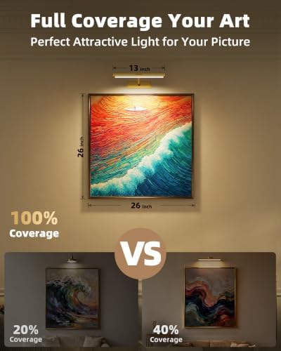 EZVALO Picture Light for Wall, 4800mAh Rechargeable Wireless Remote - Image 2