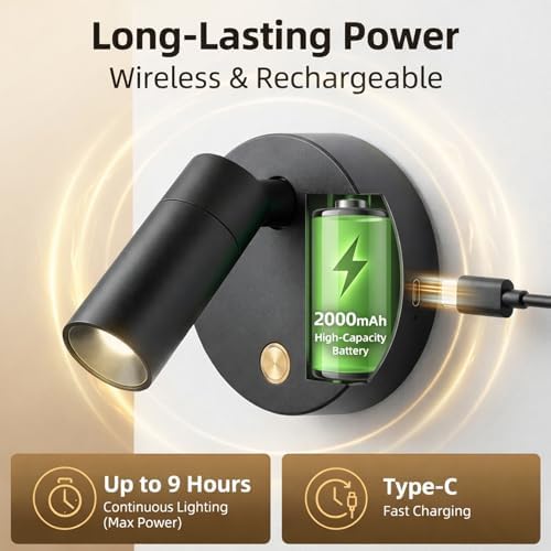 Magnetic Rechargeable Picture Light 2 Pack, Wireless Art Spotlight - Image 2