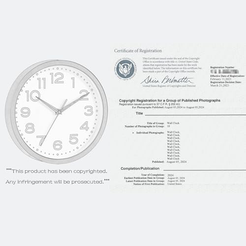 Roymnie 8 Inch Small Wall Clock, Battery Operated Silent Non Ticking White - Image 7