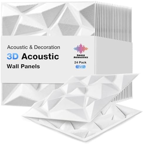 Acoustic 3D Wall Panels, 24 Pack Sound Proof Felt Panels by SonicAcoustics