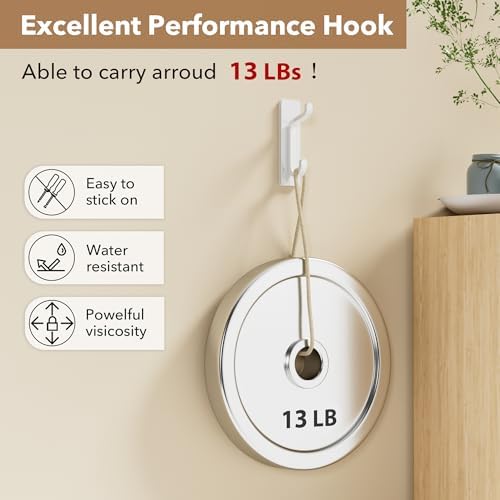 pickpiff 12 Pack Strong Stick-on Hooks 13LB - Image 2