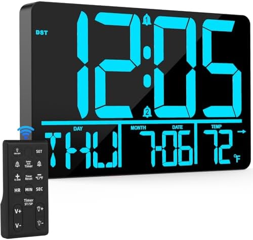 PERSUPER 13" Digital Wall Clock Large Display by PERSUPER