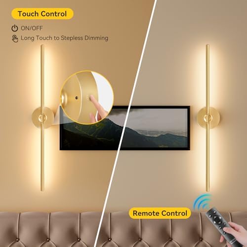 Battery Operated Wall Sconces Set of 2, Remote Control - Image 6