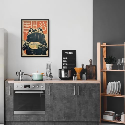 Black Framed Canvas Wall Art Posters Vintage Japanese Frog Prints Funny Frog - Image 6