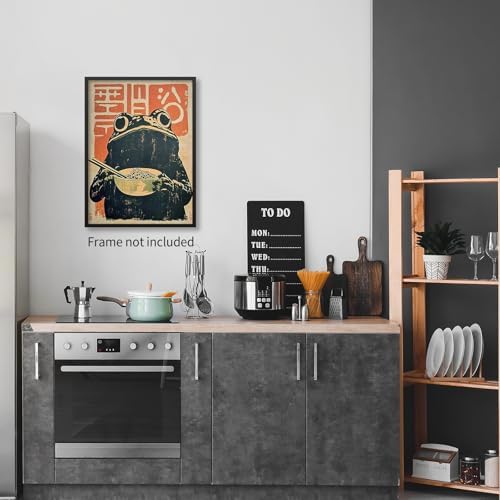 Vintage Frog Poster Japanese Prints Funny Frog Eating Ramen Wall Art Unique - Image 6