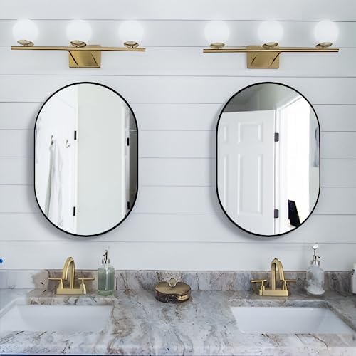 2 Piece Oval Bathroom Mirror Capsule Wall Vanity Mirror, Large Modern Mirror - Image 3