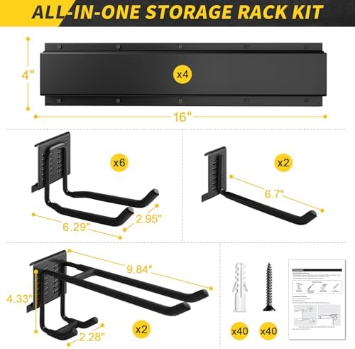 64 Inches Garage Storage, UUP Garage Organization Wall Mount Garden Tool - Image 5