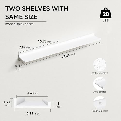 Boswillon Floating Shelves Set of 2, Long Wall Shelf - Image 3