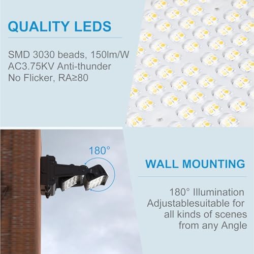 Lightdot 250W Wall Pack LED Exterior Light, Dusk to Dawn 2Pack - Image 3