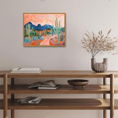 AtterrirArt Framed Western Desert Wall Art Boho Cactus Wall Dcor 8*10 inch - Image 3
