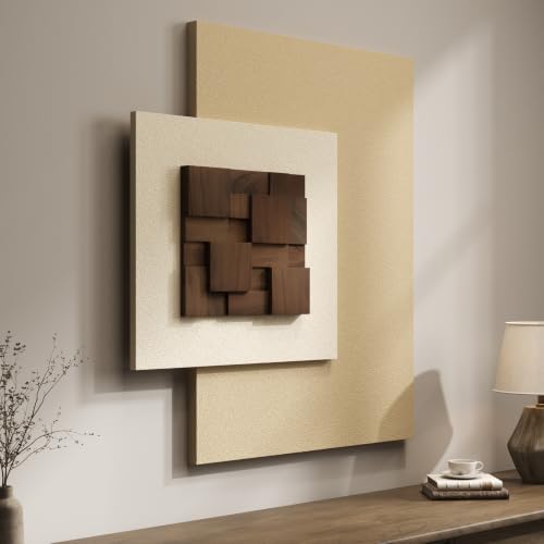 Large Wood Abstract Wall Art for Living Room, Modern 3D Artwork for Walls by Cuspin