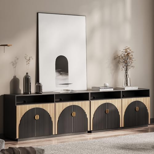 BELLEZE Stacked Set of 2 65" TV Stand & Entertainment Centers by BELLEZE