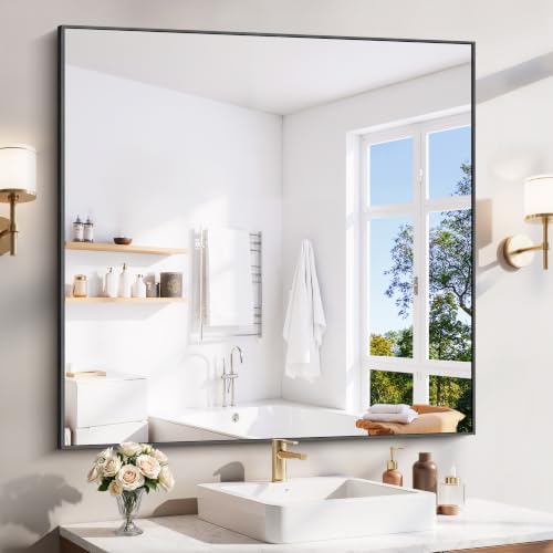 YIROMAN Bathroom Mirror 45"x45", Square Vanity Mirror by Unknown