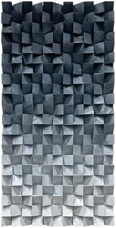 LIUZEYUE - Large Blue and White 3D Wooden Block Wall Art 3D Art Wall Decor - Image 2