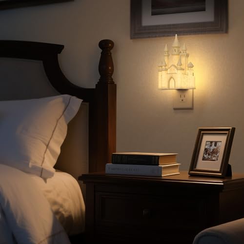 DORESshop Night Lights Plug into Wall, 3D Printed Castle Night Light - Image 5