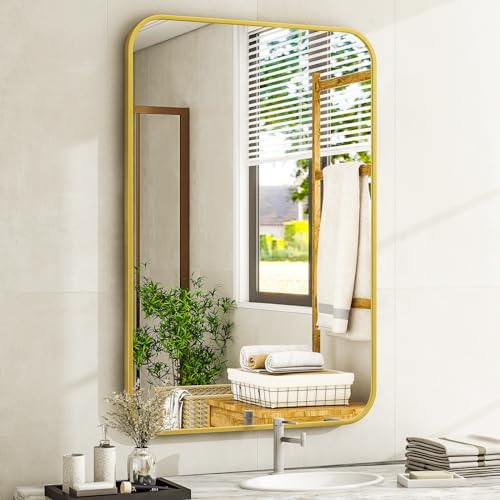 Easly 24 x 36 Inch Bathroom Mirror, Rounded Rectangular Vanity Mirror by EASLY