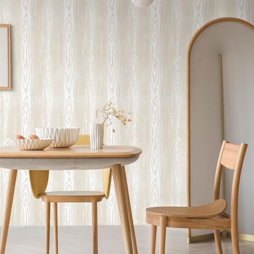 White and Gold Wood Contact Paper 17.3"x80" Peel and Stick Wallpaper - Image 5