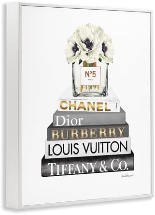 'White Poppies Grey Fashion Books'| Framed Giclee Art - Image 2
