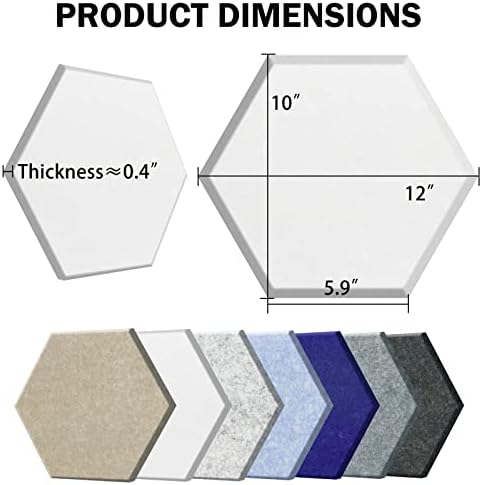 SHJADE 12 Pack Acoustic Panel Self-Adhesive, Hexagon Sound Proof Padding - Image 2