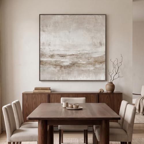 Oversized Framed Neutral Abstract Wall Art - Image 2