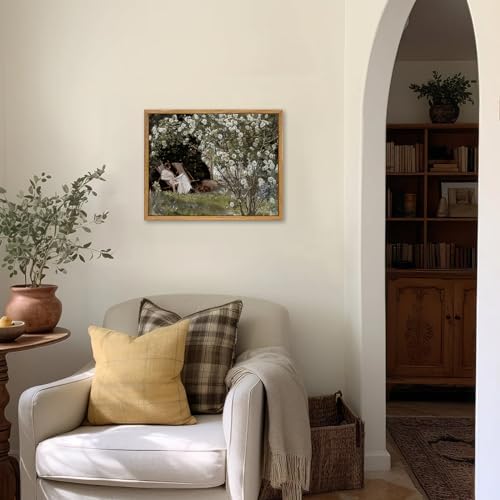 KBKBART Vintage Framed Wall Art French Country Garden Woman Prints 9x11inch - Image 3