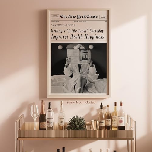 Funky Black and White Newspaper Wall Art 24x36 in Unframed Humor Quotes Posters - Image 6