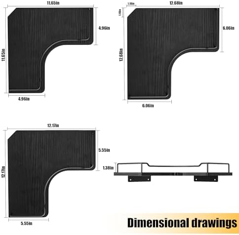 L-Shaped Corner Floating Shelves Wall Mounted Set of 3 - Image 3