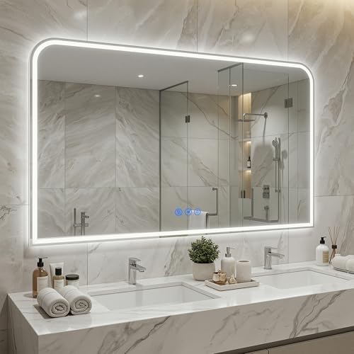 Antok LED Bathroom Mirror 60" L x 36" W, LED Mirror by AntokMirror