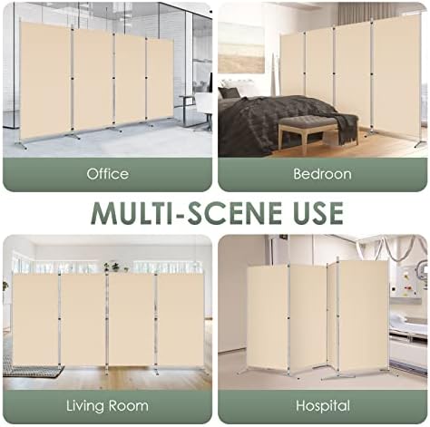 RANTILA 4 Panel Room Divider, 6 Ft Tall Folding Privacy Screen Room Dividers - Image 7
