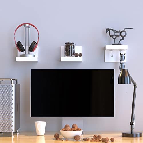 RICHER HOUSE 9-Set Small Floating Wall Shelf, No Drill Bathroom Shelf White - Image 5