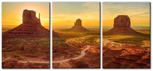 Pacimo 3 Pieces Canvas Print Wall Art Set Monument Valley Modern Walls by Pacimo