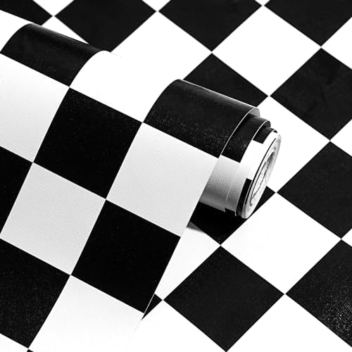 OSECAGE Modern Peel and Stick Wallpaper Checkered Contact Paper 17.7"x197" by OSECAGE