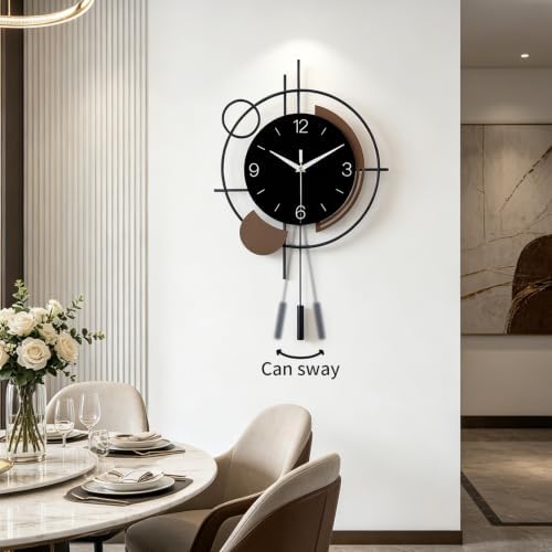 Wall Clock with Pendulum Large Silent Battery Clock - Image 5