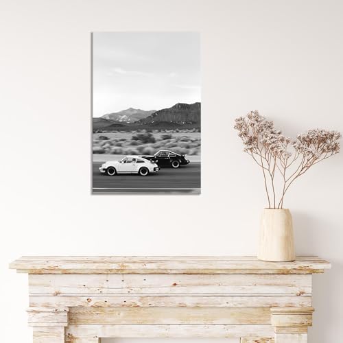 Retro Black And White Car Poster Supercar Canvas Wall Art Luxury Car Lover - Image 6