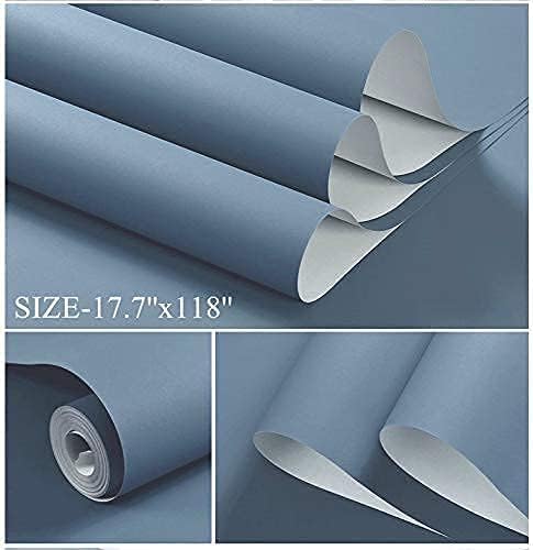 Dimoon 394''x17.7'' Blue Peel and Stick Wallpaper Contact Paper Modern Self - Image 2
