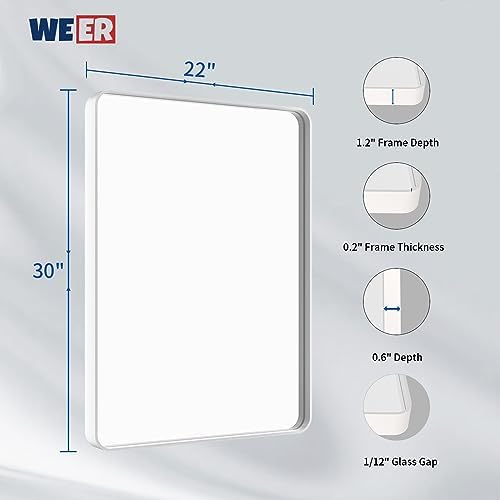 WEER White Bathroom Vanity Mirror 22x30 Inch - Image 6