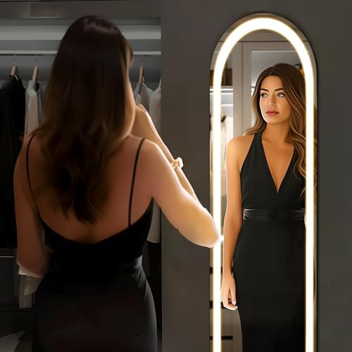 Arched Full Length LED Mirror, 61‘’x16‘’ Floor Mirror - Image 4