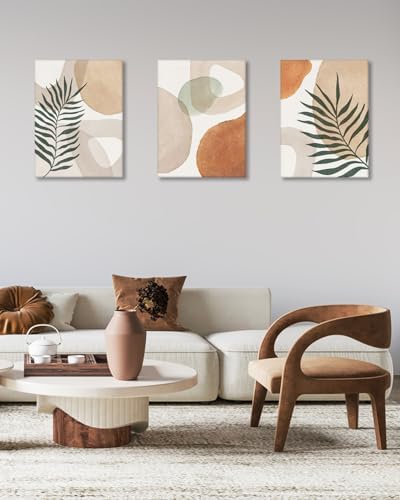 HesenDot Abstract Botanical Wall Art Set of 3, 40x60CM Neutral Plant Framed - Image 3
