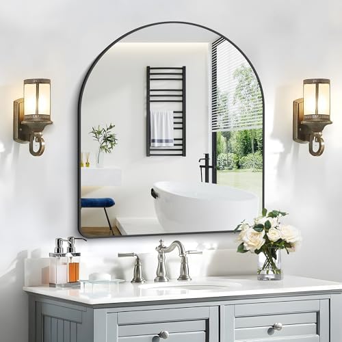 FORBATH Arched Mirror 36x40 Inch, Hanging or Leaning Against Wall by AvaMalis