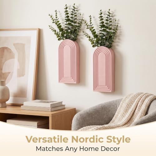 Dnnnii 2 Pack Wooden Wall Vase Set - Image 3