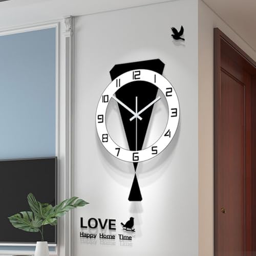 Modern Geometric Pendulum Wall Clock, Acrylic Silent Non-Ticking Battery - Image 4