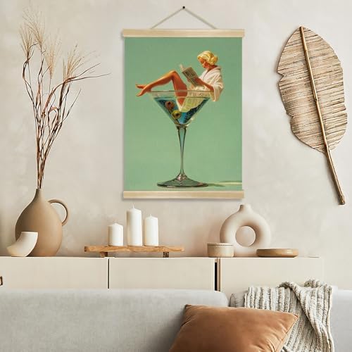 Martini Girl Wall Art, Vintage Glam Cocktail Poster, Retro Fashion Woman in - Image 2