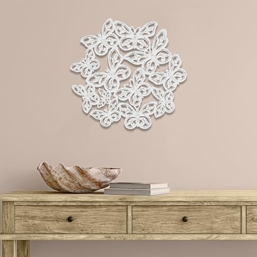 JFY Designs Furio Hand Carved Butterfly Wood Wall Panels Bedroom Décor - Image 4