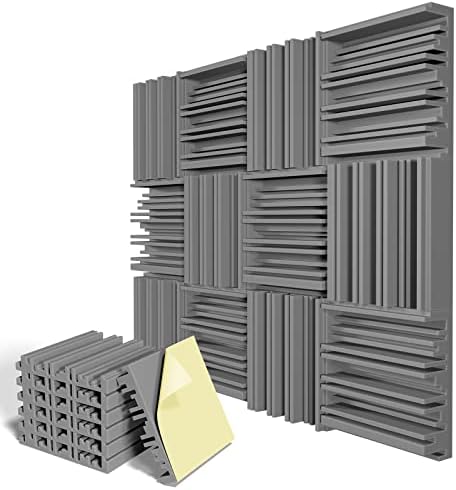 12 Pack Self-Adhesive Sound Proof Foam Panels, High Resilience Sound Proofing by LIGHTDESIRE