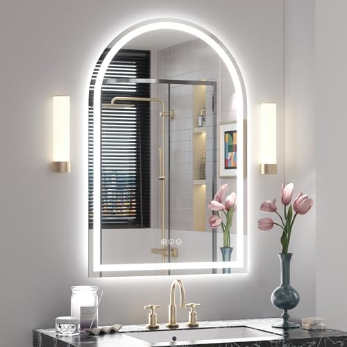 24x36 Inch Arched LED Mirror for Bathroom by CHARMOR