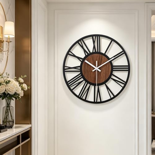 SIN&MI Large Metal Wall Clock Vintage Large Digital Creative Garden Wall Clock - Image 7