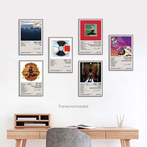 TUOCYERD Kanye West Poster Set of 6 Album Cover Posters Music Posters - Image 2
