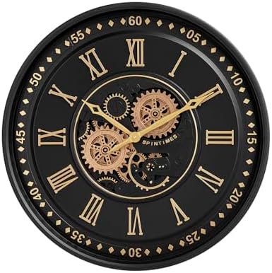 CLXEAST 24 Inch Large Moving Gear Wall Clock - Image 2