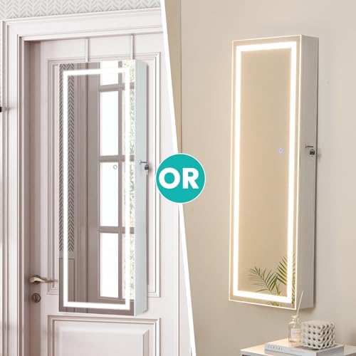 CHARMAID LED Mirror Jewelry Cabinet, 47.2'' Jewelry Armoire - Image 6